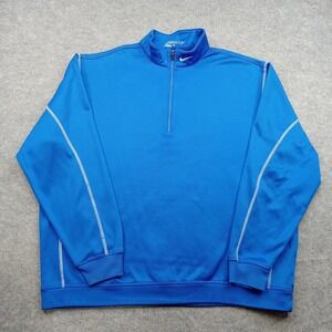 Nike Golf Pullover Mens XL Blue Therma-FIT 1/4 Zip Long Sleeve Golf Thermal Top